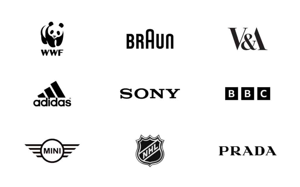 black and white logos